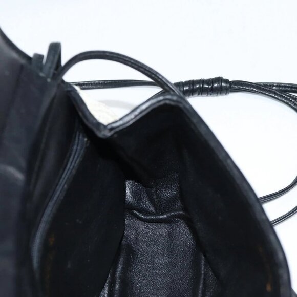 CHANEL Sequin Shoulder Bag Leather White Gold CC Auth 140995 - Picture 12 of 16